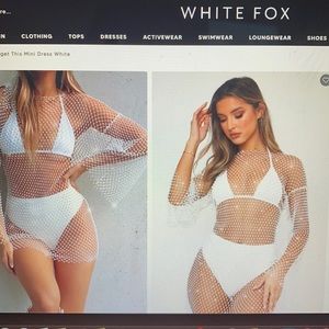 White Fox mini sheer sequin dress
